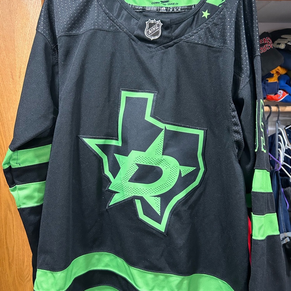Adidas Black and Green Jersey with Bold Design
